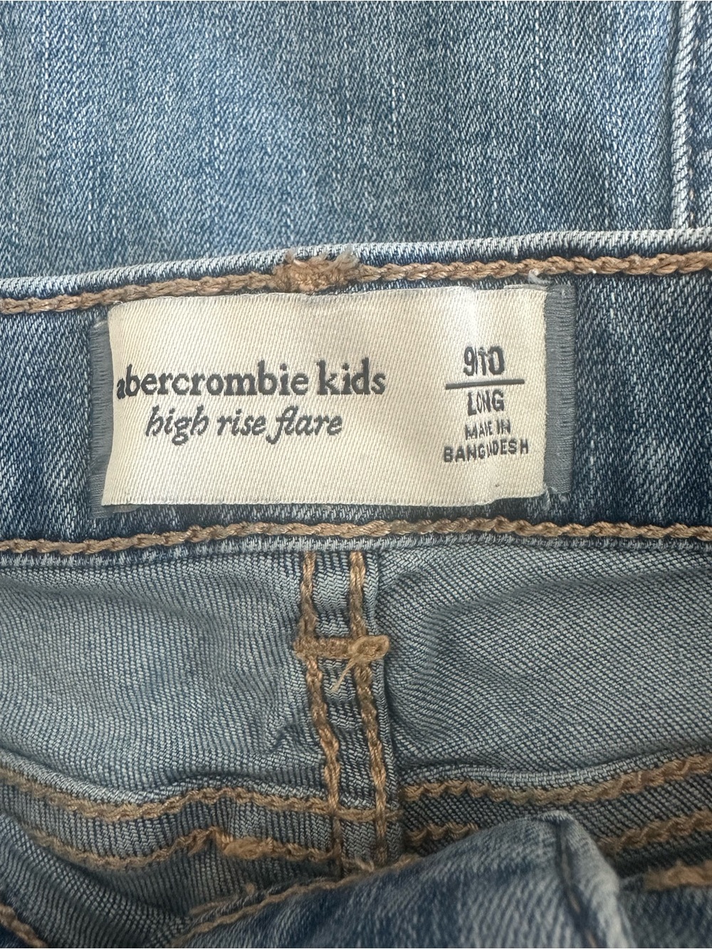 Girls Abercrombie 2 Pairs High Rise Flare Jeans Size 9/10 LONG, adjustable waist - Picture 3 of 6